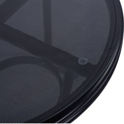 Алуминиева маса '70cm Bamboo Look HM5532.02 Черна със стъкло Φ70X76 cm