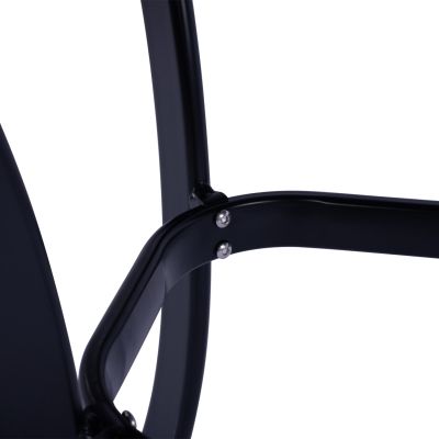 АЛУМИНИЕВА ТРАПЕЗНА МАСА JAXEN HM5533.02 ЧЕРНА С ПЛОТ ОТ ЗАКАЛЕНО СТЪКЛО И ТЕКСТИЛЕН 120x70x78Hcm.