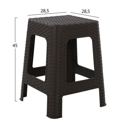 Square Stool Rattan Brown HM5448.01 02.005.08484