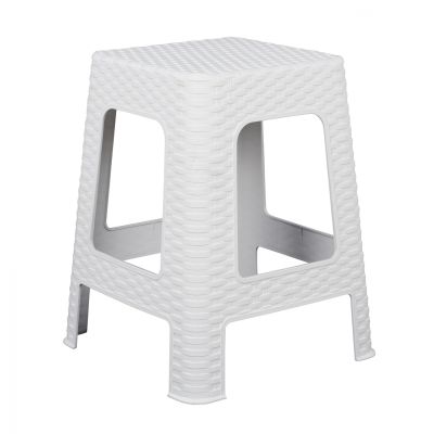 Square Stool Rattan White HM5448.03 02.005.00484