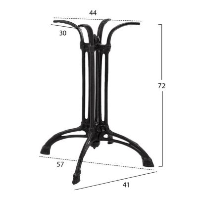 Base from cast iron HM444 with 4legs in black color 57X57X72
