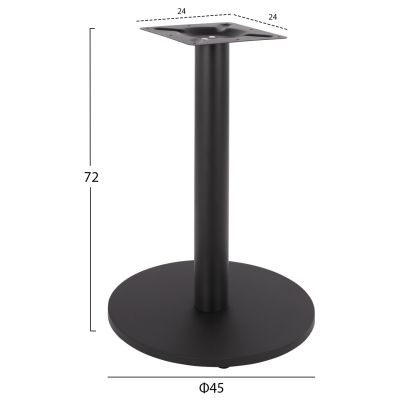 Base Metallic Black matte '45x72 with adjusters HM419.11