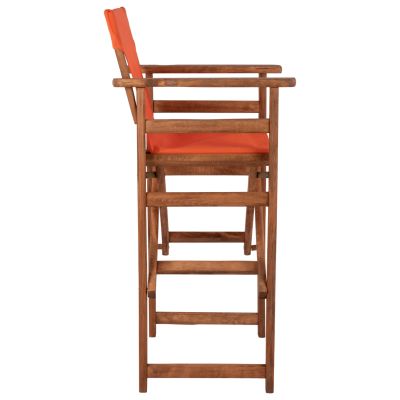 Stool Bar Director's Walnut with pillow pvc orange HM10374.02