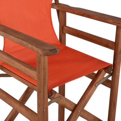 Stool Bar Director's Walnut with pillow pvc orange HM10374.02