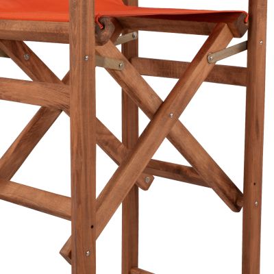 Stool Bar Director's Walnut with pillow pvc orange HM10374.02