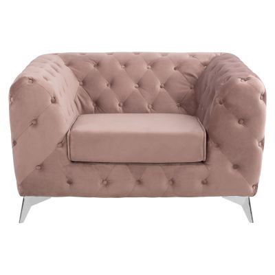 ARMCHAIR ALBERT DUSTY PINK VELVET HM3130.05 120Χ88Χ74cm.