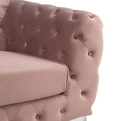 ARMCHAIR ALBERT DUSTY PINK VELVET HM3130.05 120Χ88Χ74cm.
