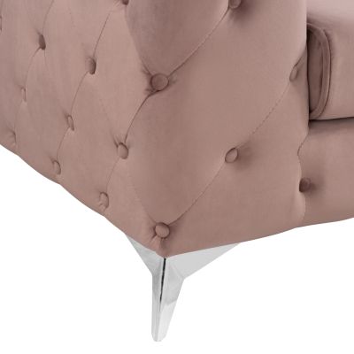 ARMCHAIR ALBERT DUSTY PINK VELVET HM3130.05 120Χ88Χ74cm.