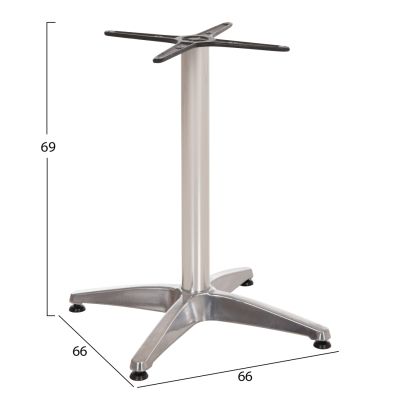 Aluminum Base 4legs 66x66x69cm with cross 45x45cm HM448.01 Chromed
