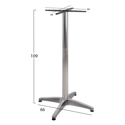 Bar Base Aluminum 66x66x109cm with cross 44x44cm HM450 Chromed