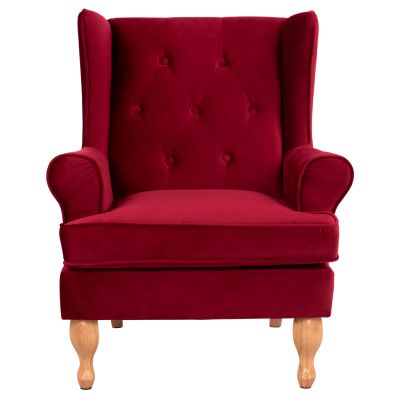 Armchair Red Velvet Brandon 81x83x101cm HM3073.14