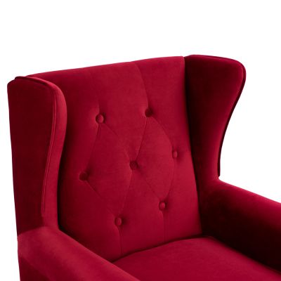Armchair Red Velvet Brandon 81x83x101cm HM3073.14