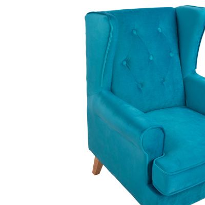 Armchair Turquoise velvet BRANDON 81x83x101cm HM3073.18