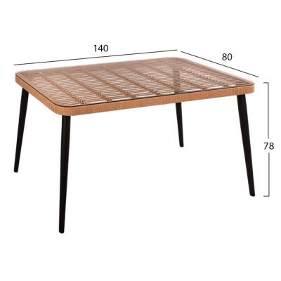 Комплект 5 части Allegra Wicker 140x80x78 бежово и черно 