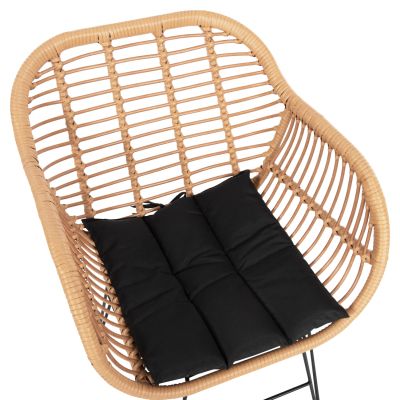 Комплект 7 части Allegra Wicker с маса 160x90x78 бежов и черен цвят 