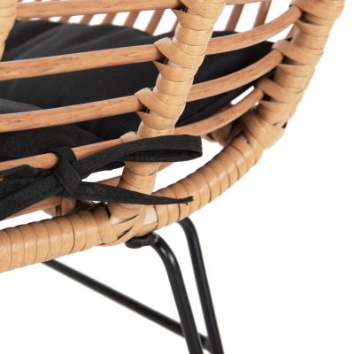 Комплект 7 части Allegra Wicker с маса 160x90x78 бежов и черен цвят 