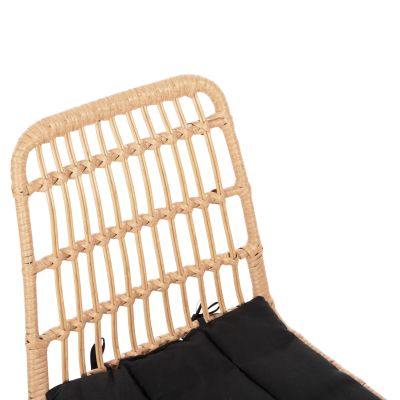 Комплект 7 части Allegra Wicker с маса 160x90x78 бежов и черен цвят 
