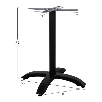 Алуминиева основа HM460.01 Черен мат 66x66x73cm с кръст 48x48cm