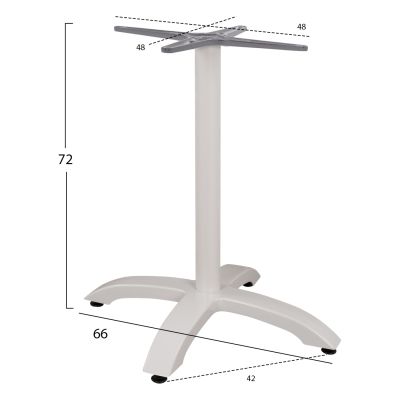 Алуминиева основа HM460.02 Бяла матова 66x66x73 с кръст 48x48