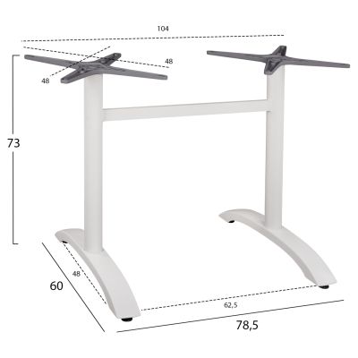 ALUMINUM base 2 legs HM461.02 White 78,5x60x73