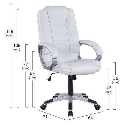 Office chair Director's HM1091.02 White 64x71x118 cm
