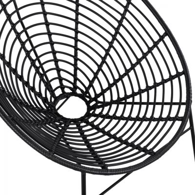 HM5458.02 Armchair Allegra, nest type metallic, wicker in black color  73x83x86 cm