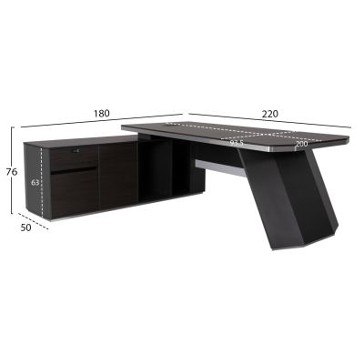 Професионален офис ляв ъгъл Rosewood HM2083L 220x180x76см