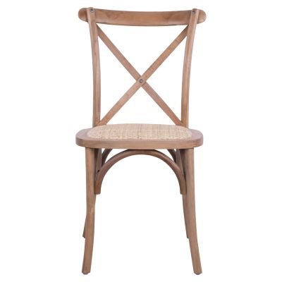 Chair Owen Wooden Stackable from beech wood dark honey color Crossed Back HM8575.01 45x55,5x90 cm