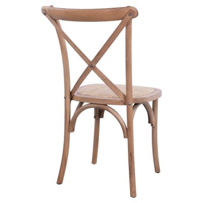 Chair Owen Wooden Stackable from beech wood dark honey color Crossed Back HM8575.01 45x55,5x90 cm
