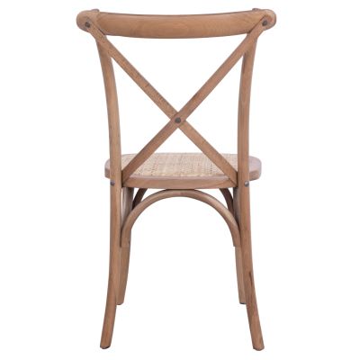 Chair Owen Wooden Stackable from beech wood dark honey color Crossed Back HM8575.01 45x55,5x90 cm