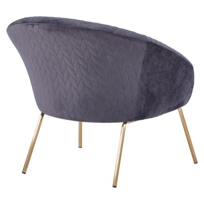 HM8549.01 Armchair Joyce Velvet Grey,metallic legs, 80x76x75