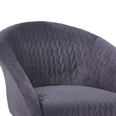HM8549.01 Armchair Joyce Velvet Grey,metallic legs, 80x76x75
