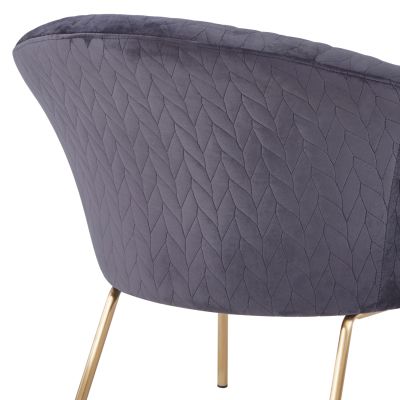 HM8549.01 Armchair Joyce Velvet Grey,metallic legs, 80x76x75
