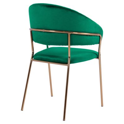 Armchair Theodore HM8520.03 Velvet Cyppress Green Color with metallic frame 55x50x82cm