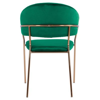 Armchair Theodore HM8520.03 Velvet Cyppress Green Color with metallic frame 55x50x82cm