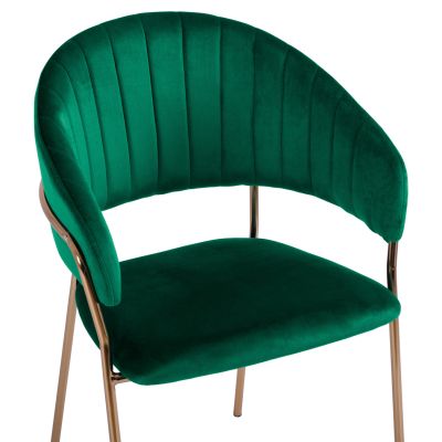 Armchair Theodore HM8520.03 Velvet Cyppress Green Color with metallic frame 55x50x82cm