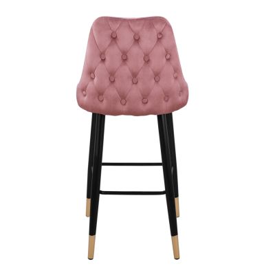 Бар стол SERENITY HM8519.02 Velvet Rotten Apple с метална конструкция 51x57x110см