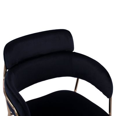 Armchair Kelso HM8521.04 Velvet Black & Gold Leg 52,5x52x80 cm