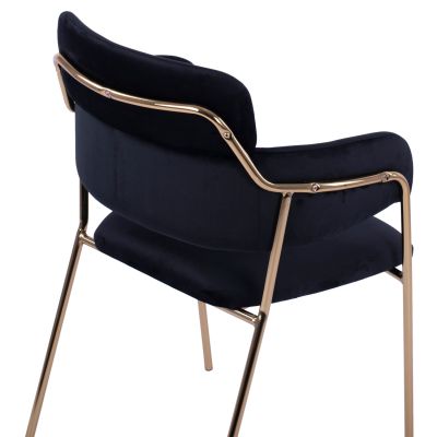 Armchair Kelso HM8521.04 Velvet Black & Gold Leg 52,5x52x80 cm