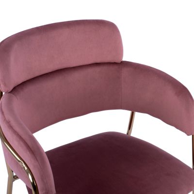 ARMCHAIR KELSO HM8521.02 VELVET DUSTY PINK & GOLD PLATED LEGS 52,5x52x80Υ cm.