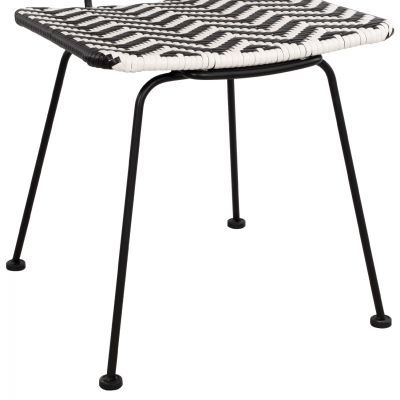 Metallic chair Allegra HM5693 with wivker Black-White 46x56x88cm
