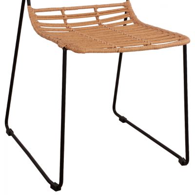 Metallic chair Allegra HM5694 with wicker beige 51x54x83cm