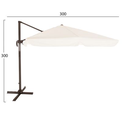 Umbrella Alu 3x3 360 degree with grey fabric HM6025.01