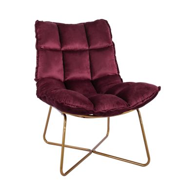 Фотьойл Dejana HM8632.06 Maroon Velvet, златна основа 68x98x81см