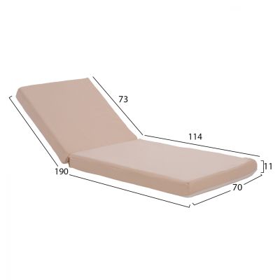 Sunbed Pillow Polyester Sifnos Beige HM11235.01P 198(119+1+78)x70x10cm