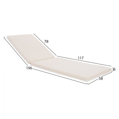 Sunbed Cushion Textline Sifnos Beige HM11234.60T 196(117+1+78)x58x5cm