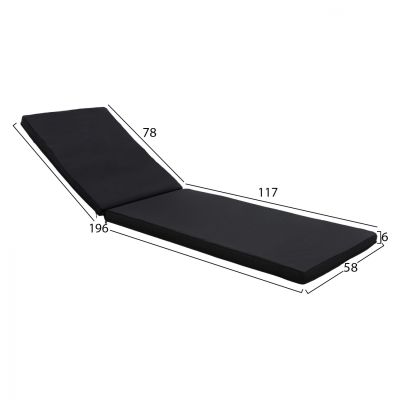Sunbed Cushion Textline Sifnos Black HM11234.05T 196(117+1+78)x58x6cm