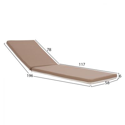Pillow Sunbed Textline Sifnos Mocha HM11234.04T 196(117+1+78)x58x5cm