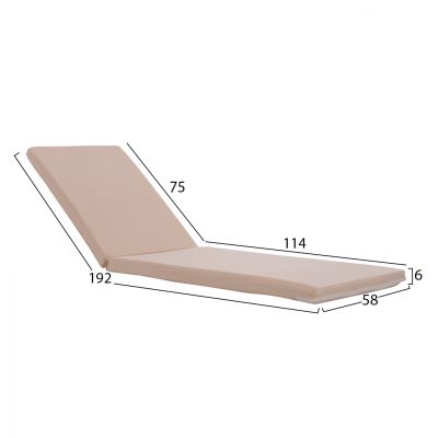 Pillow Sunbed Polyester Chios Beige HM11234.01P 196(117+1+78)x58x5cm