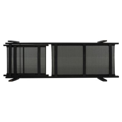 Професионален шезлонг Буково дърво Creta Black & Black Fabric - 202,5x66,5x30,5 cm